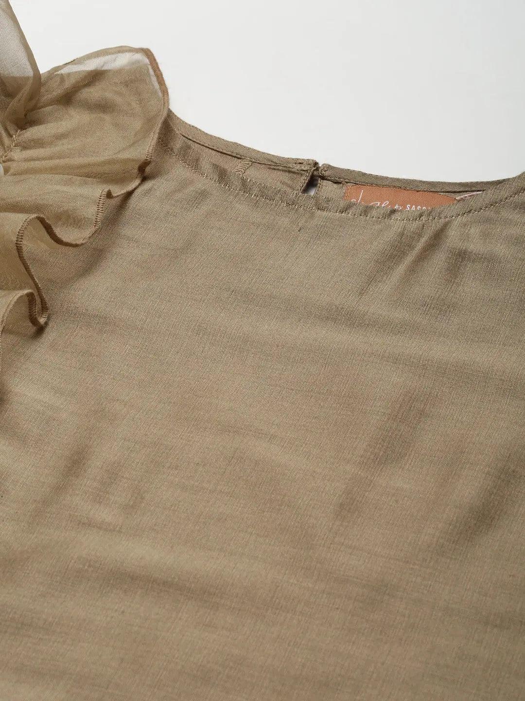 Grey Organza Ruffle Dupatta Kurta Set | Indian Kurta Sets