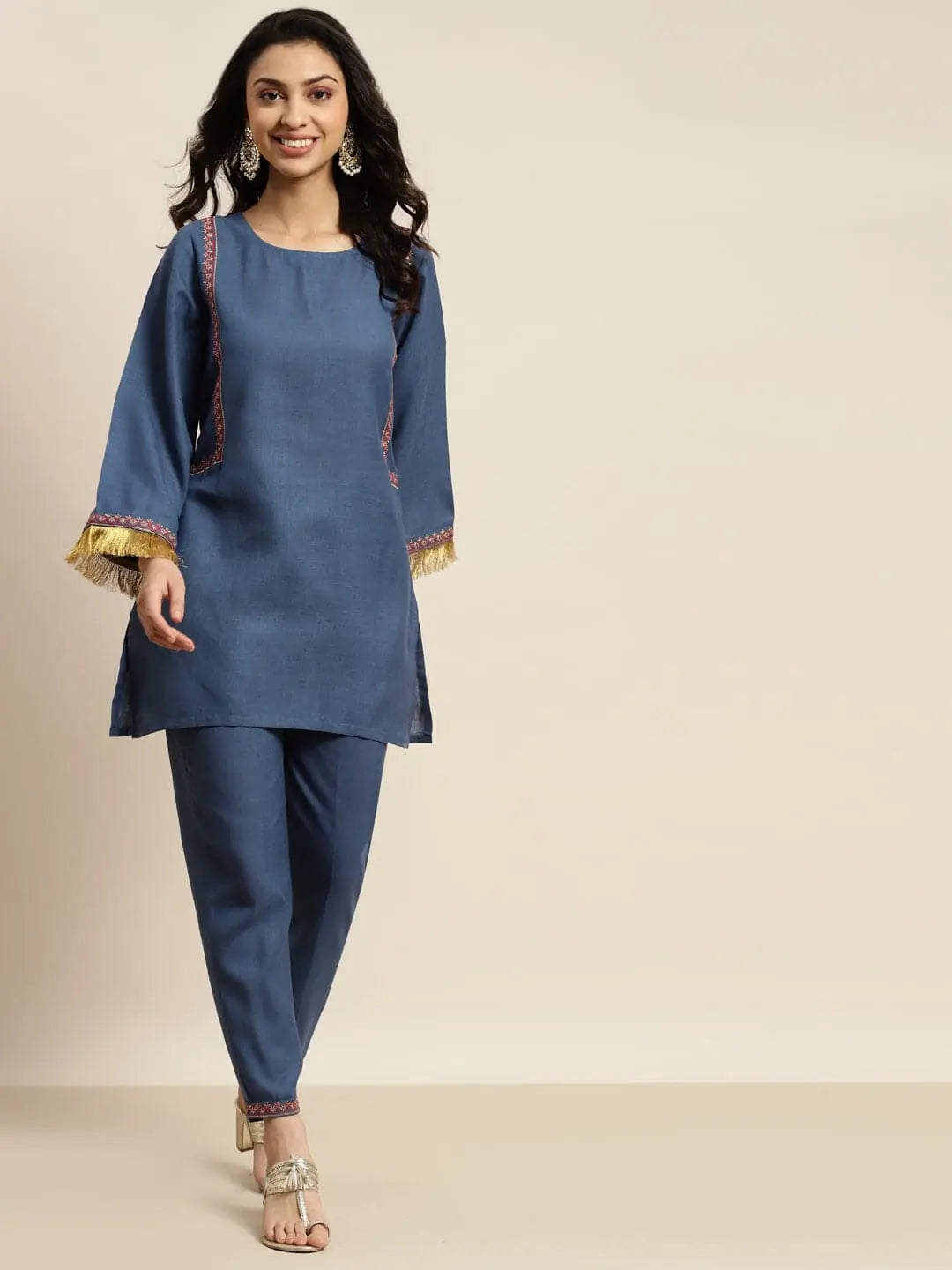 Blue Embroidered Kurta Sets for Women - Indian Kurta Sets
