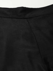 Women Black Organza Insert Pencil Pants