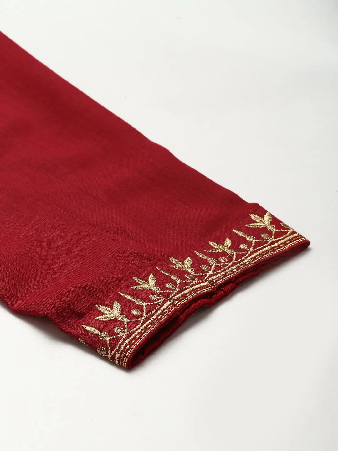 Maroon Embroidered Pencil Pants - Designer Ethnic Pants Online