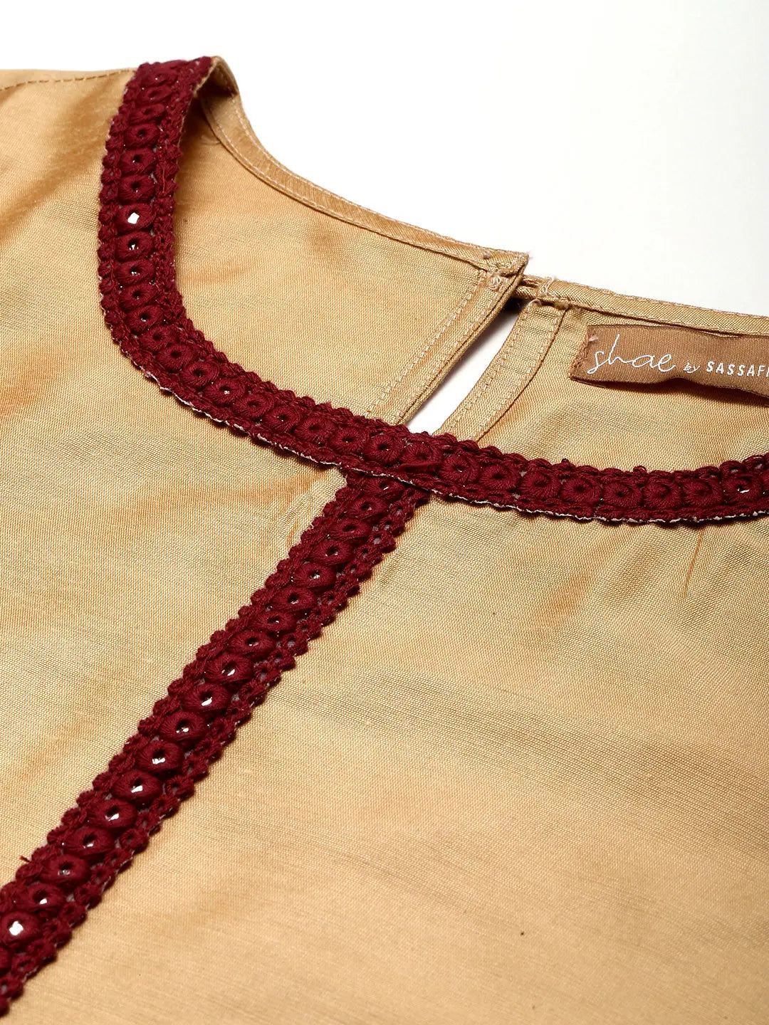 Beige Mirror Lace Indian Kurtis - Stylish Women's Tunic Top