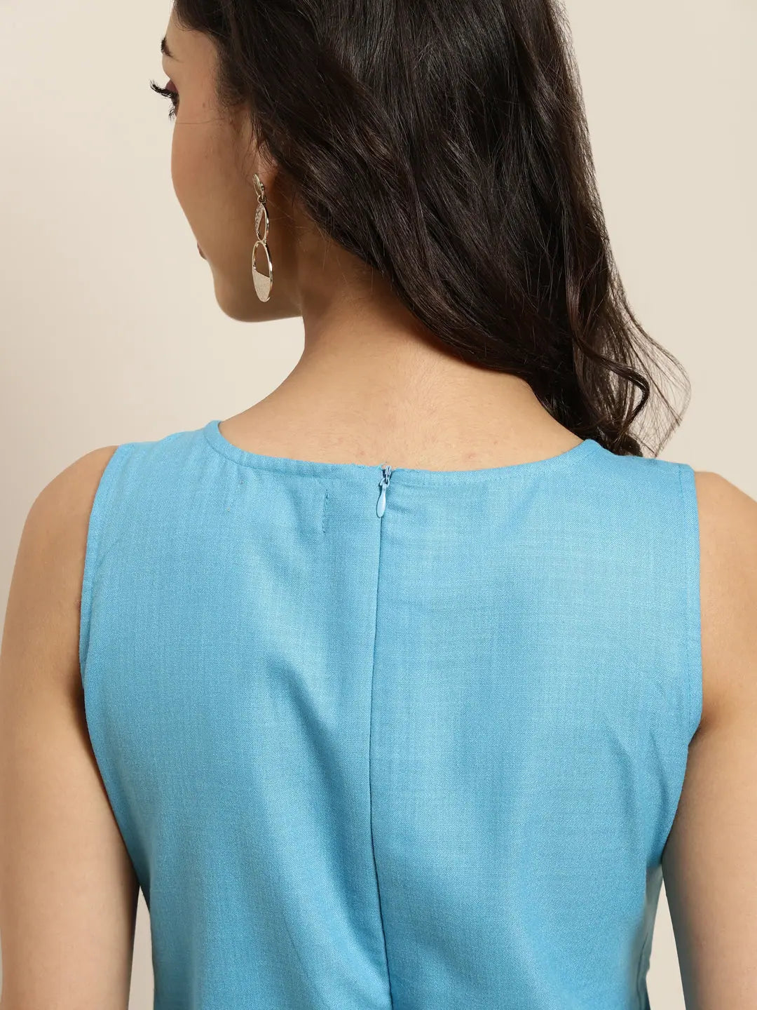 Printed Blue Jumpsuit - Women's Elephant Border Jumpsuit