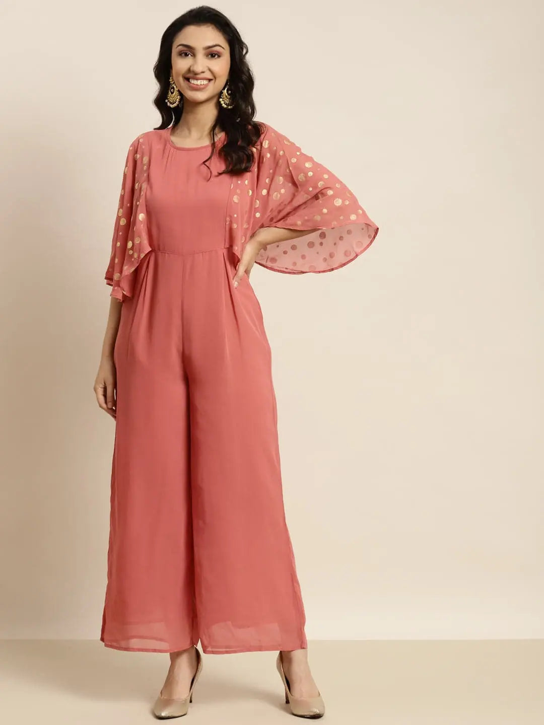 Women Solid Rust Jumpsuits & Sets