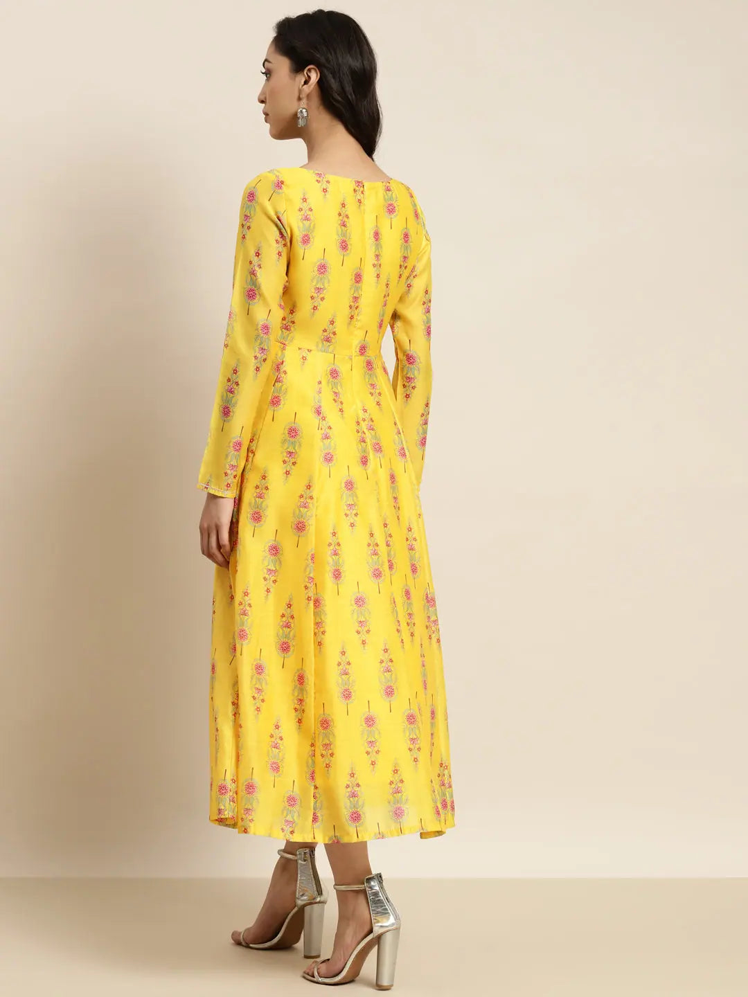 Yellow Floral Anarkali Dress - Shop Indian Dresses Online!