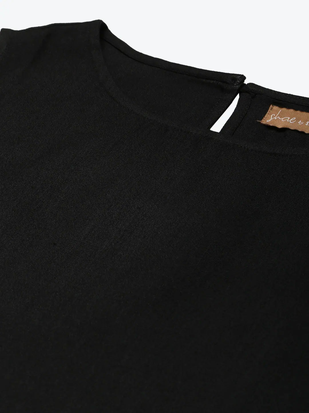 Black Elephant Print Indian Dress - Foil Border Detail