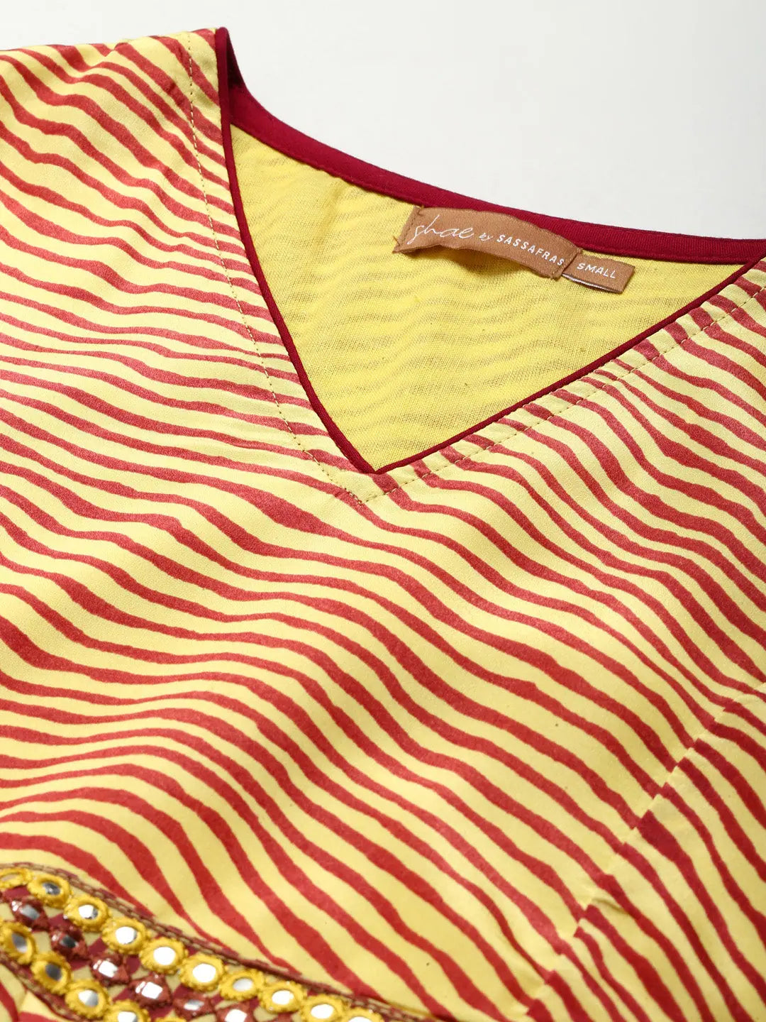 Mustard Lehariya Anarkali Dress | High Low Anarkali Kurti for ...