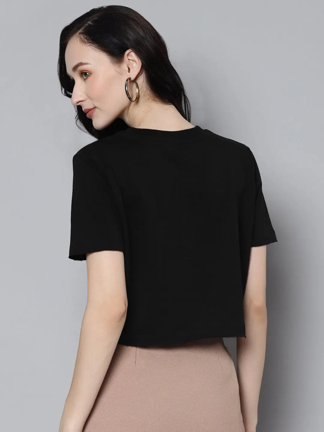 Black Terry Crop Top - ACTIVE DAY DREAMER | Women's Tee