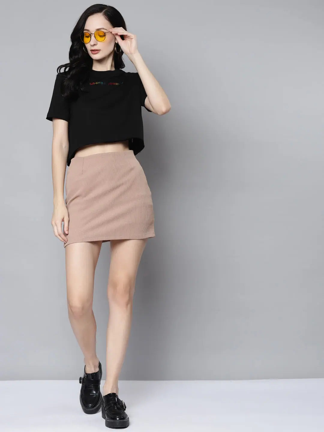 Black Terry Crop Top - ACTIVE DAY DREAMER | Women's Tee