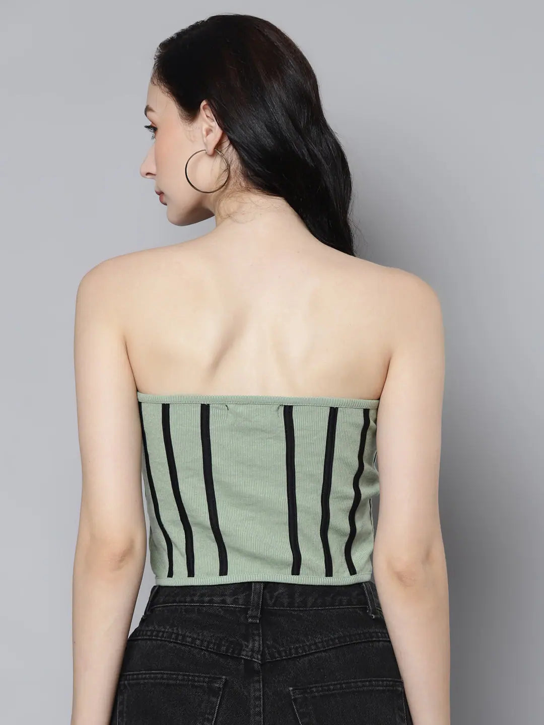 Olive Ribbed Tube Top | Women's Western Clothing Online