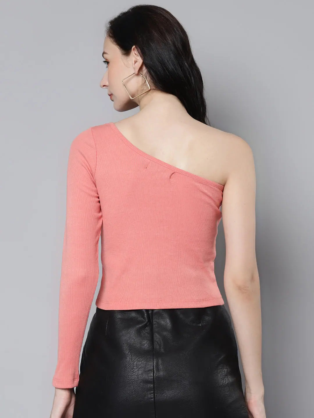 Peach One Shoulder Crop Top | Women's Western Outfits