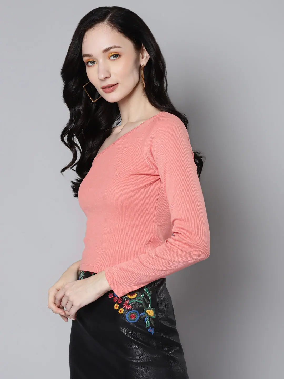 Peach One Shoulder Crop Top | Women's Western Outfits