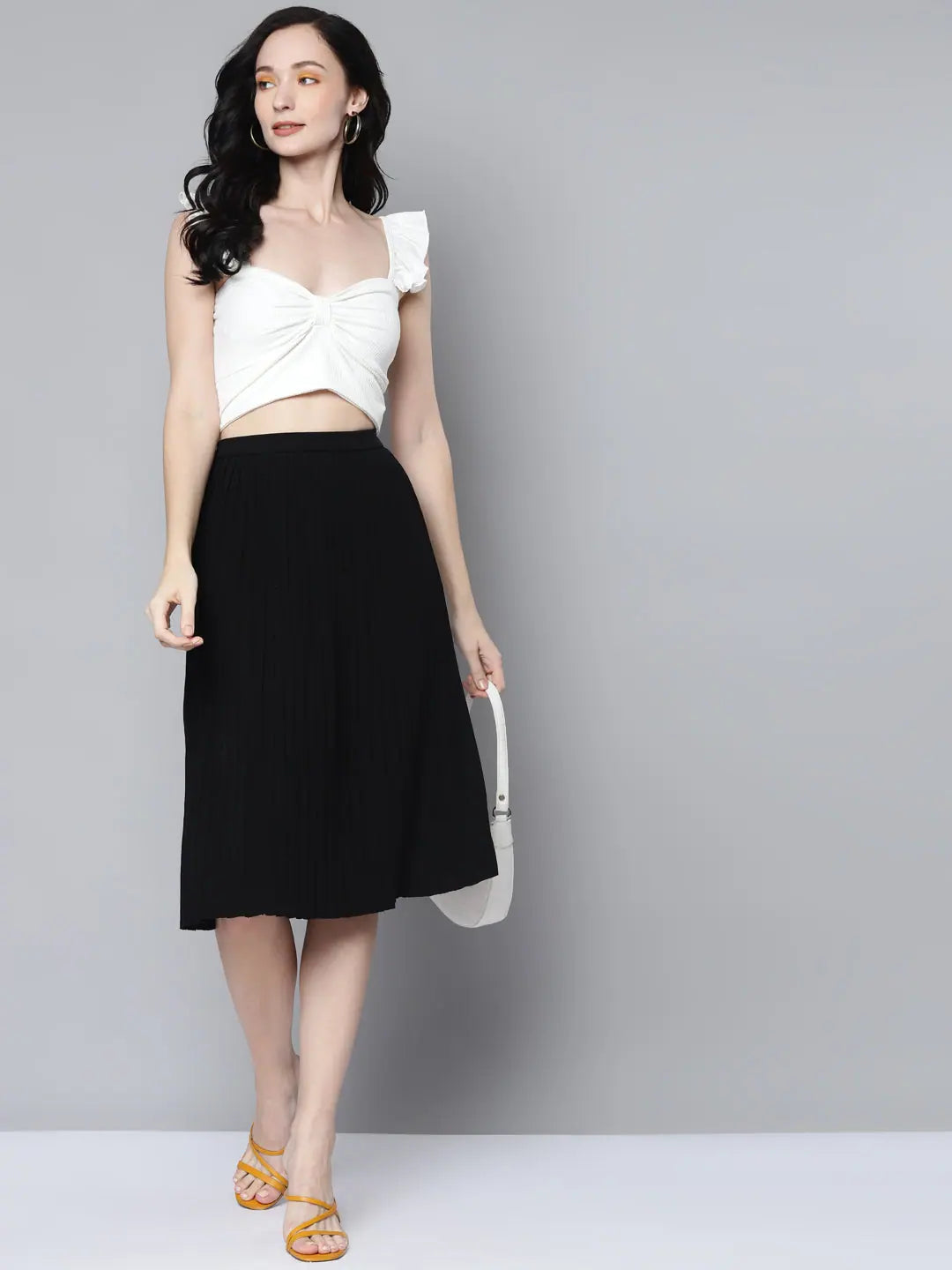 White Rib SweetHeart Neck Crop Top | Western Wear for Women