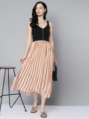 Women Charcoal Rib Front Zipper Crop Top