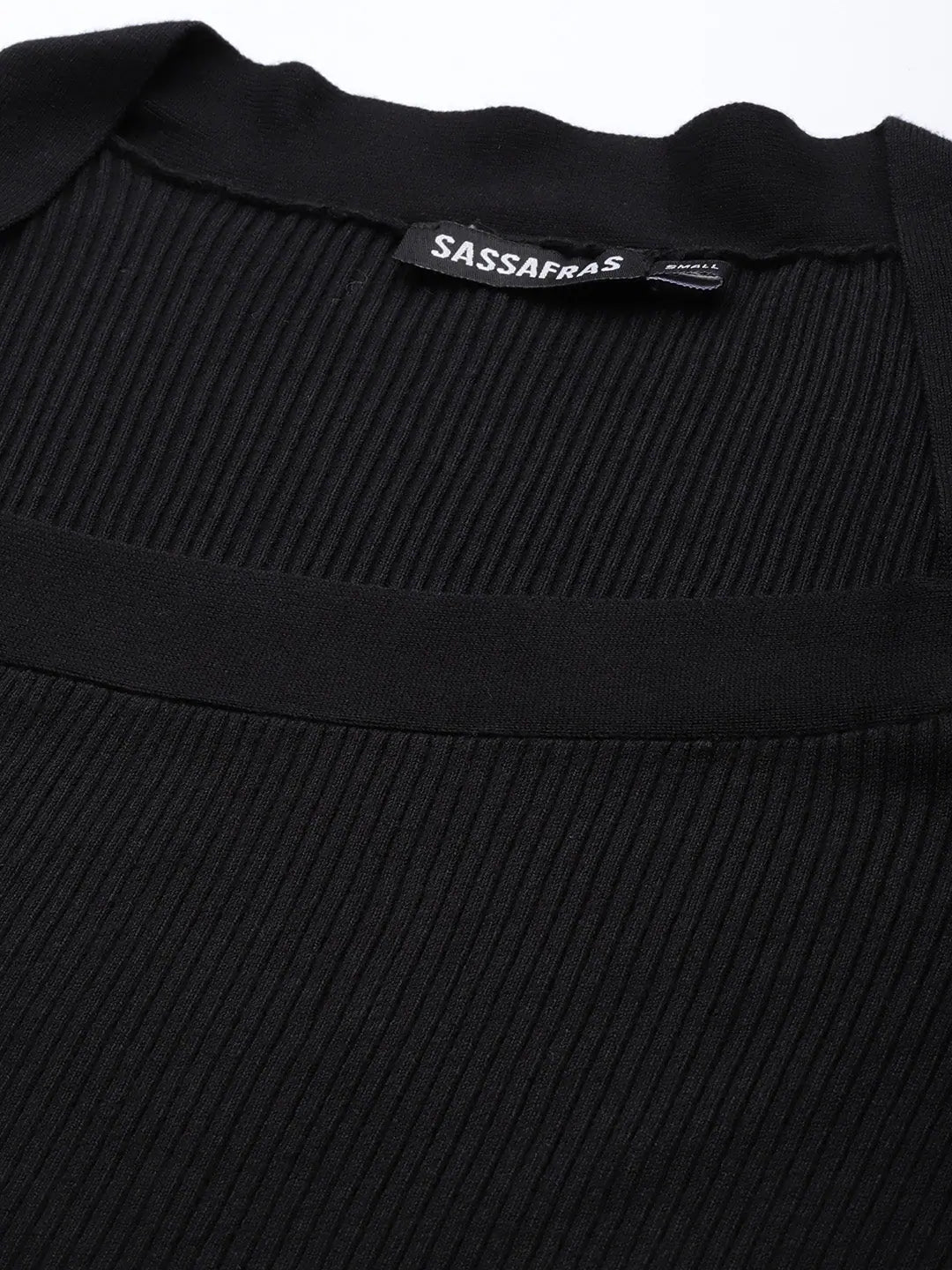 Black Rib Square Neck Sweater - Women's Western Clothing