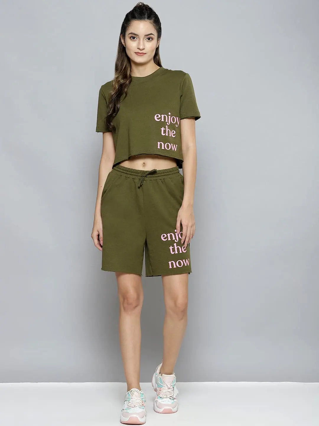 Printed Olive Jumpsuits & Sets - Lehenga for Women