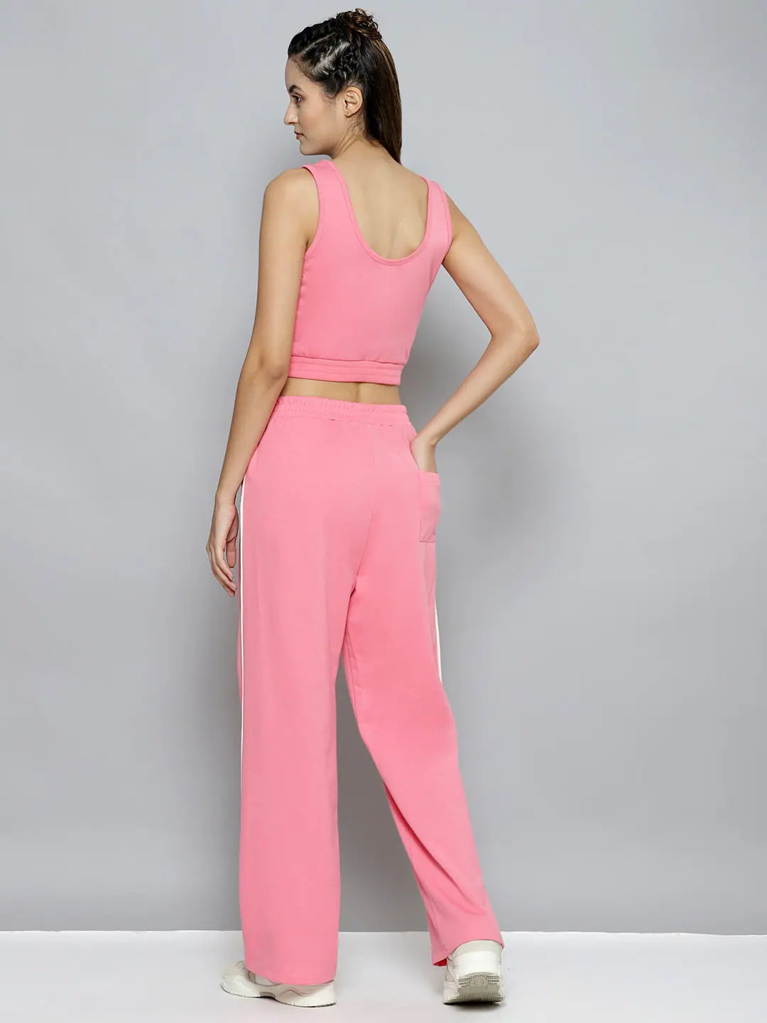 Wholesale Women Pink Terry ACTIVE Tank Top With Track Pants