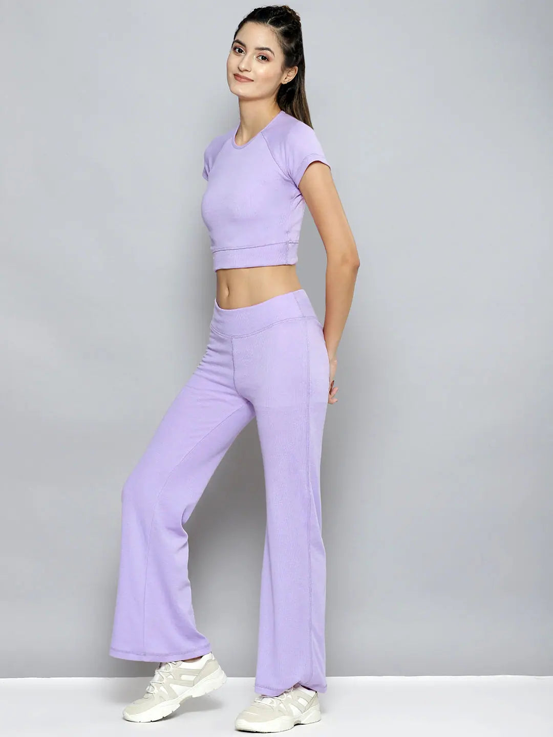 Lavender Jumpsuit Set | Women's Polyester Active Wear