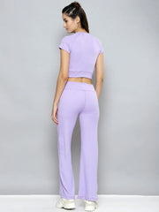 Women Solid Lavender Jumpsuits & Sets