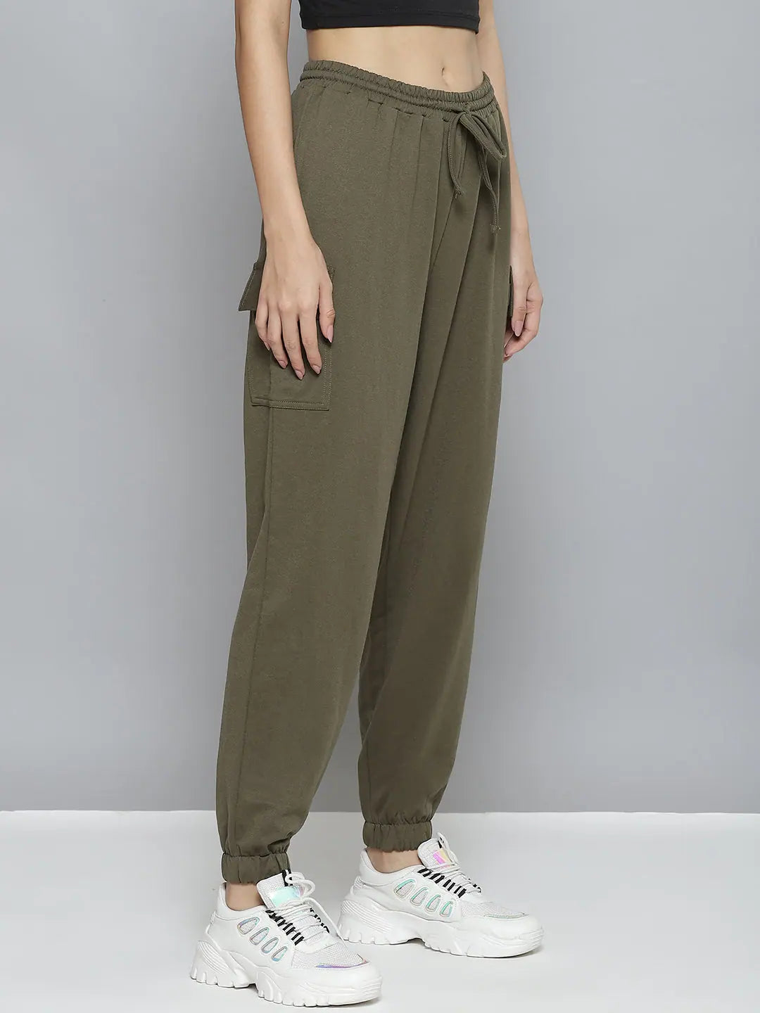 Olive Terry Women's Western Wear Joggers with Side Pockets