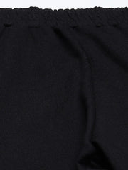 Women Black Terry ACTIVE Contrast Piping Straight Pants
