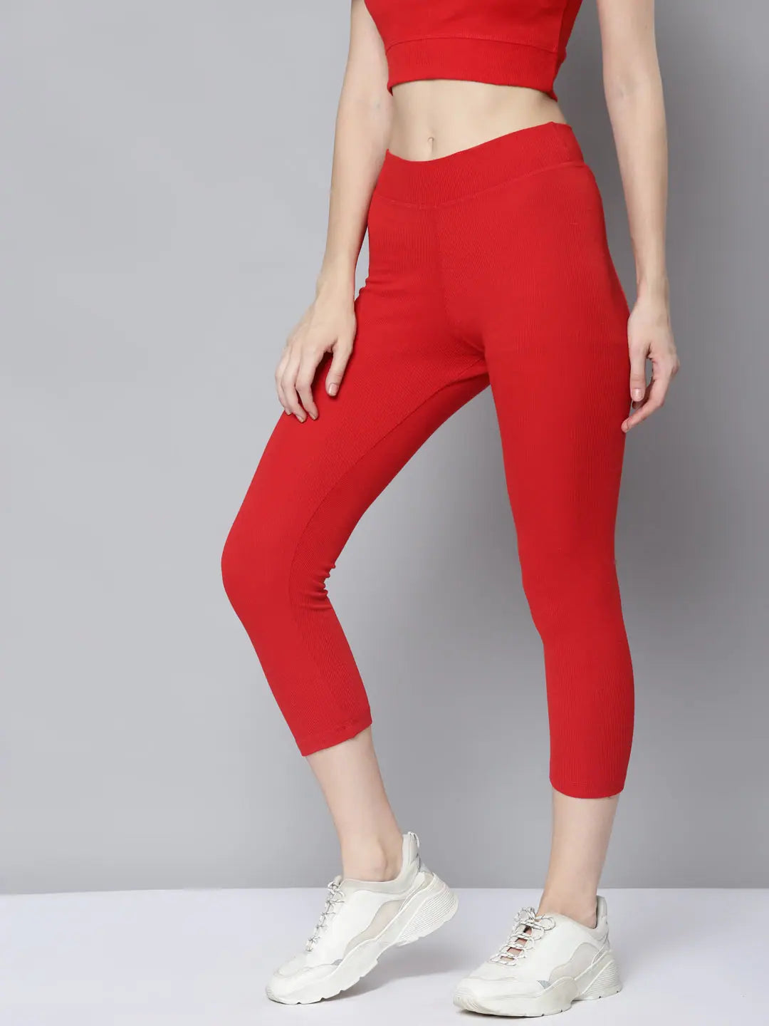Red Rib ACTIVE Tights - Workout Pants & Gym Clothes for Women