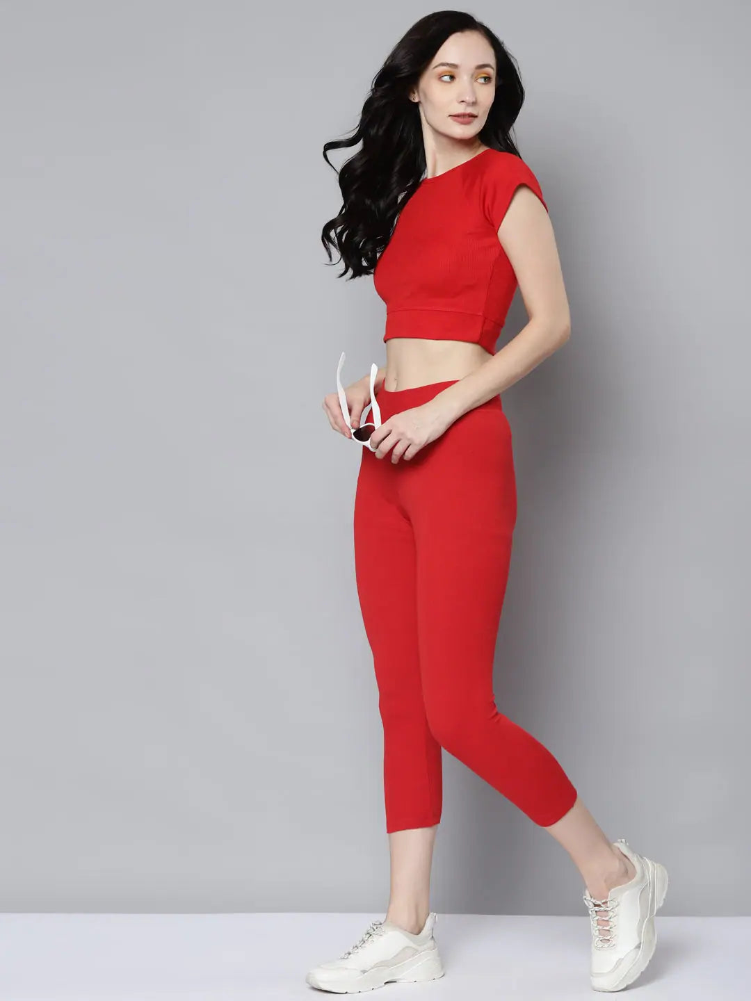 Red Rib ACTIVE Tights - Workout Pants & Gym Clothes for Women