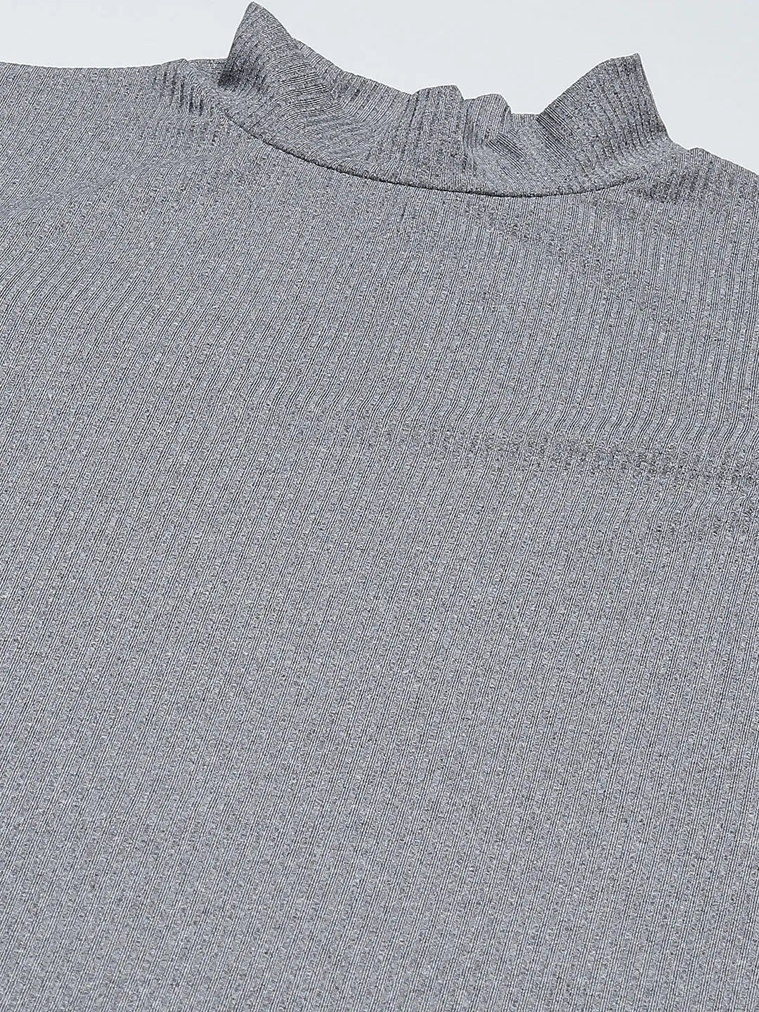 Grey Rib Bodycon Dress | Women's Lehenga for Festive Season