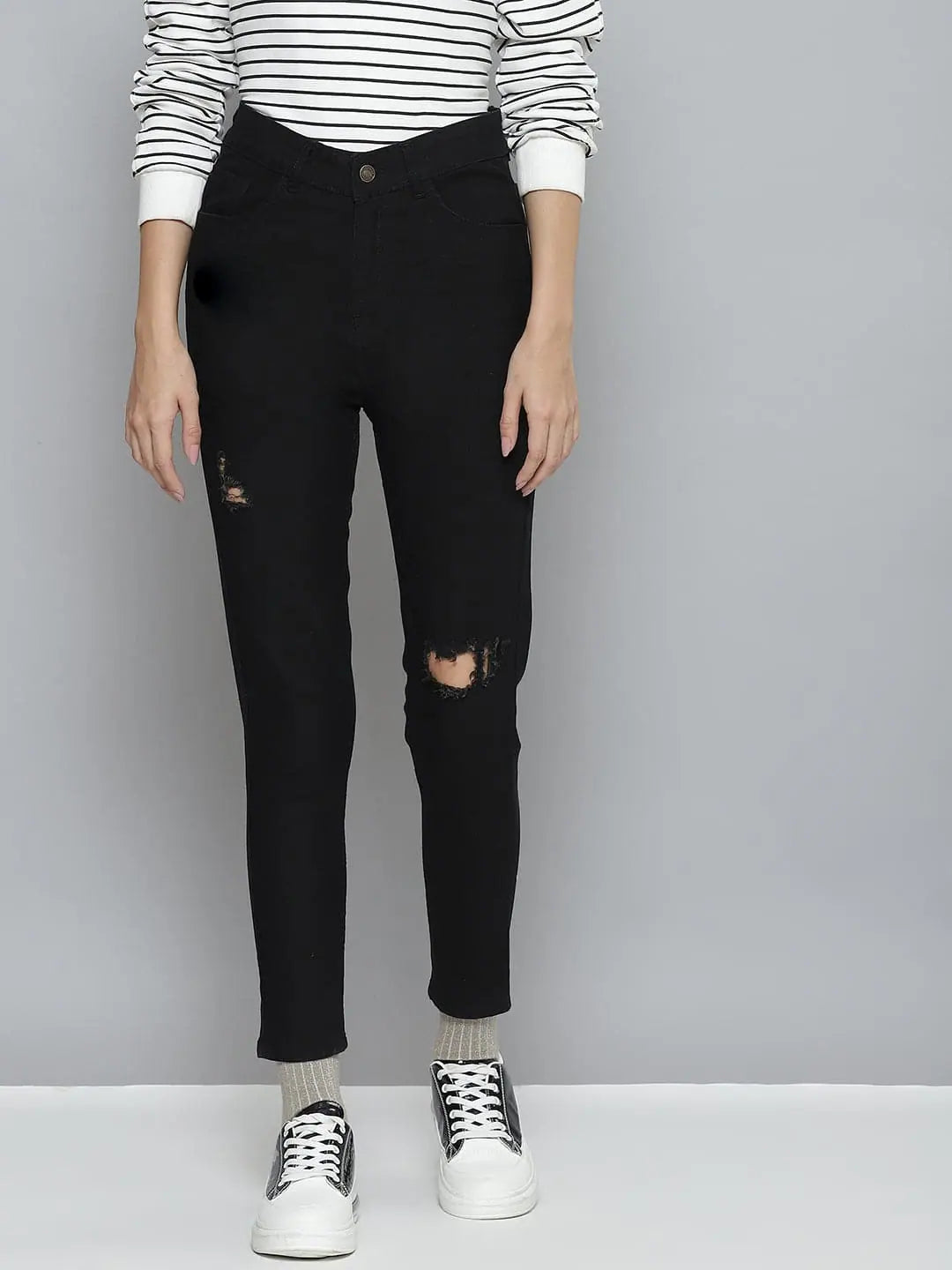 Women's Distressed Slit Jeans | Stylish Western Wear