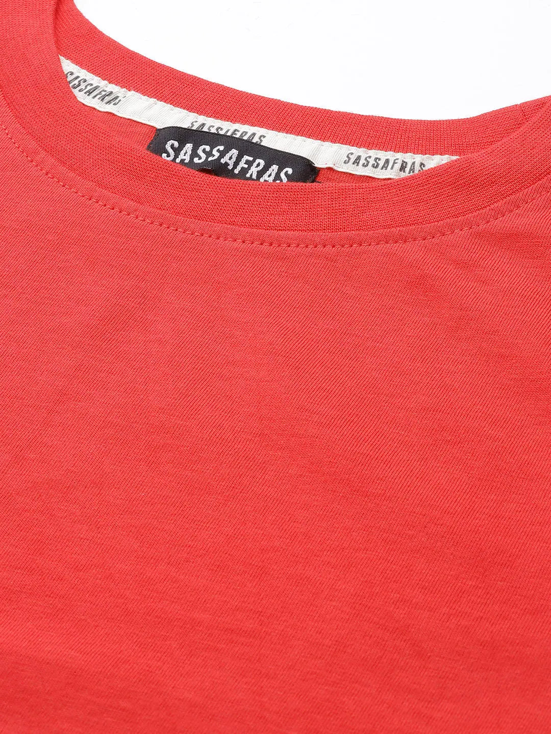 Women's SASSY Crop Top - Red Boxy Fit Designer T-Shirt