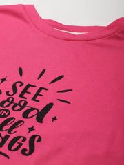 Women Fuchsia SEE GOOD Boxy Crop T-Shirt