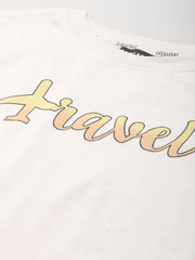 Women Cream TRAVEL Crop T-Shirt