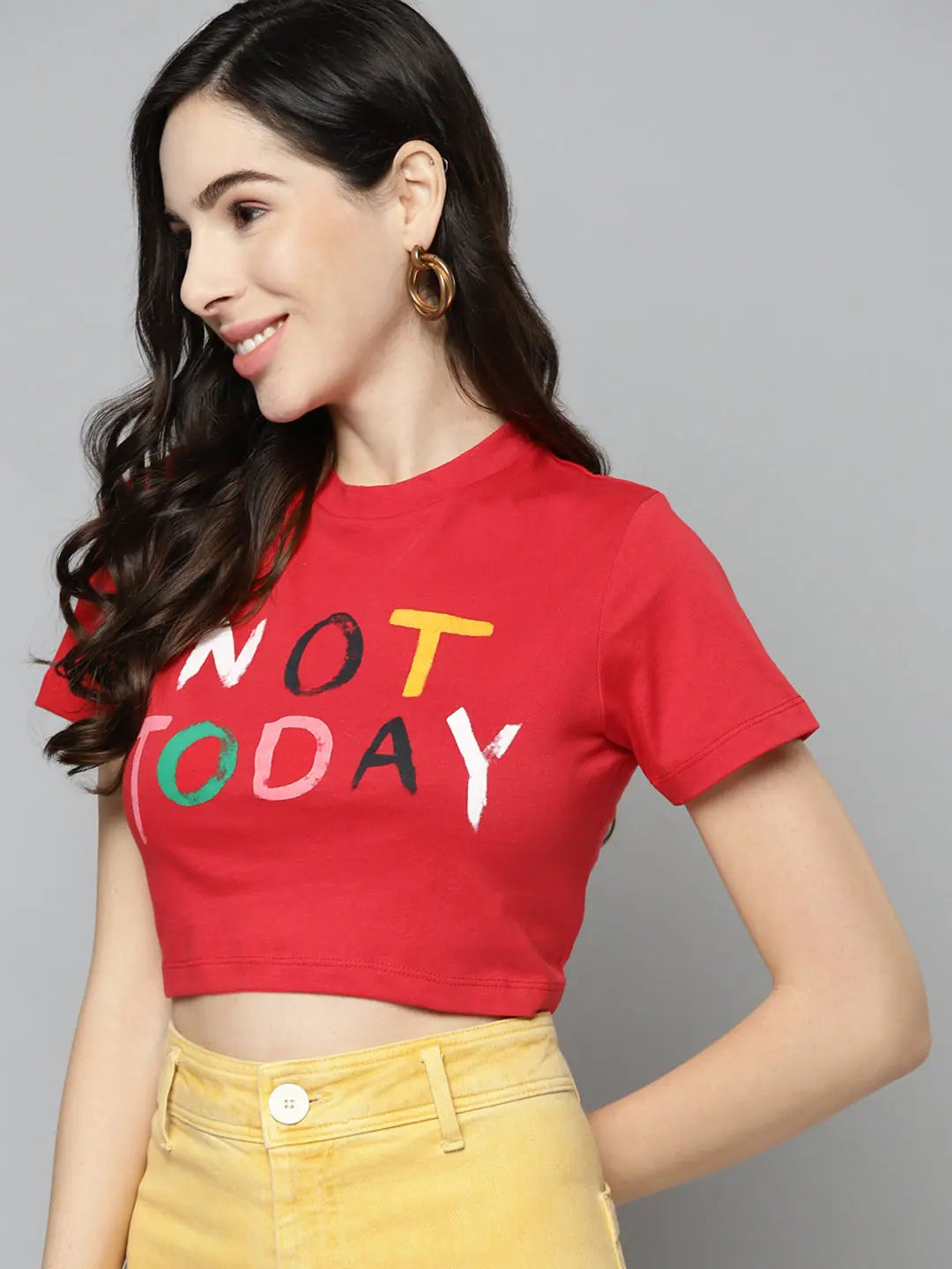 Women's Red Crop T-Shirt - 