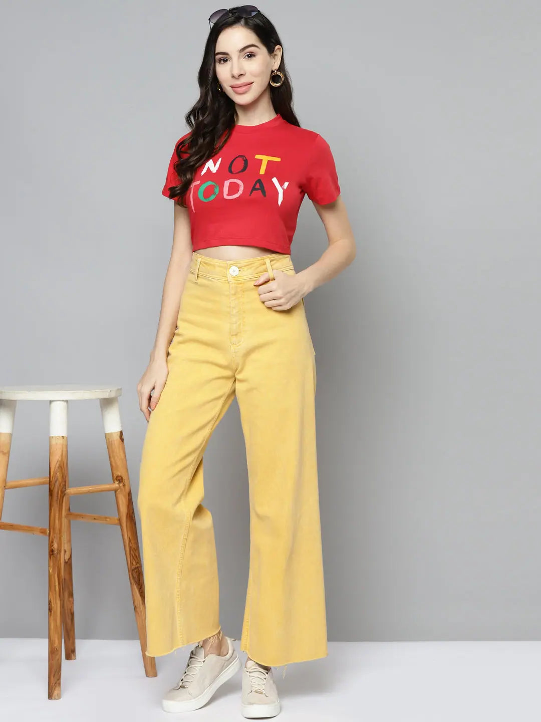 Women's Red Crop T-Shirt - 