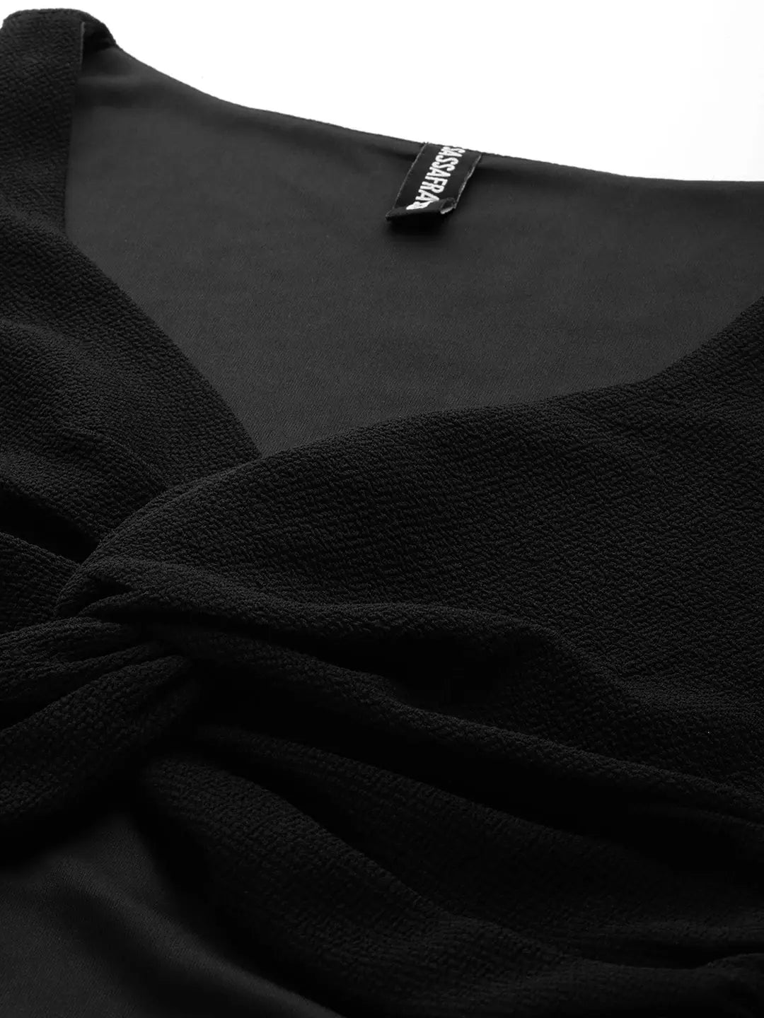 Women's Black Twist Front Crop Top | Trendy Cut-Out Top