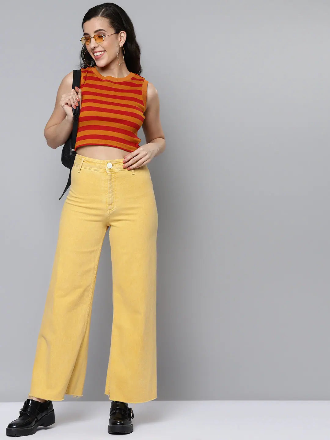 Rust & Red Rib Crop Top - Sleeveless Women's Top Online