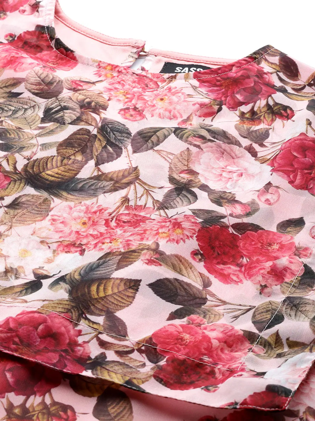 Pink Floral Sailor Top | Women's Organza Top Online Shop