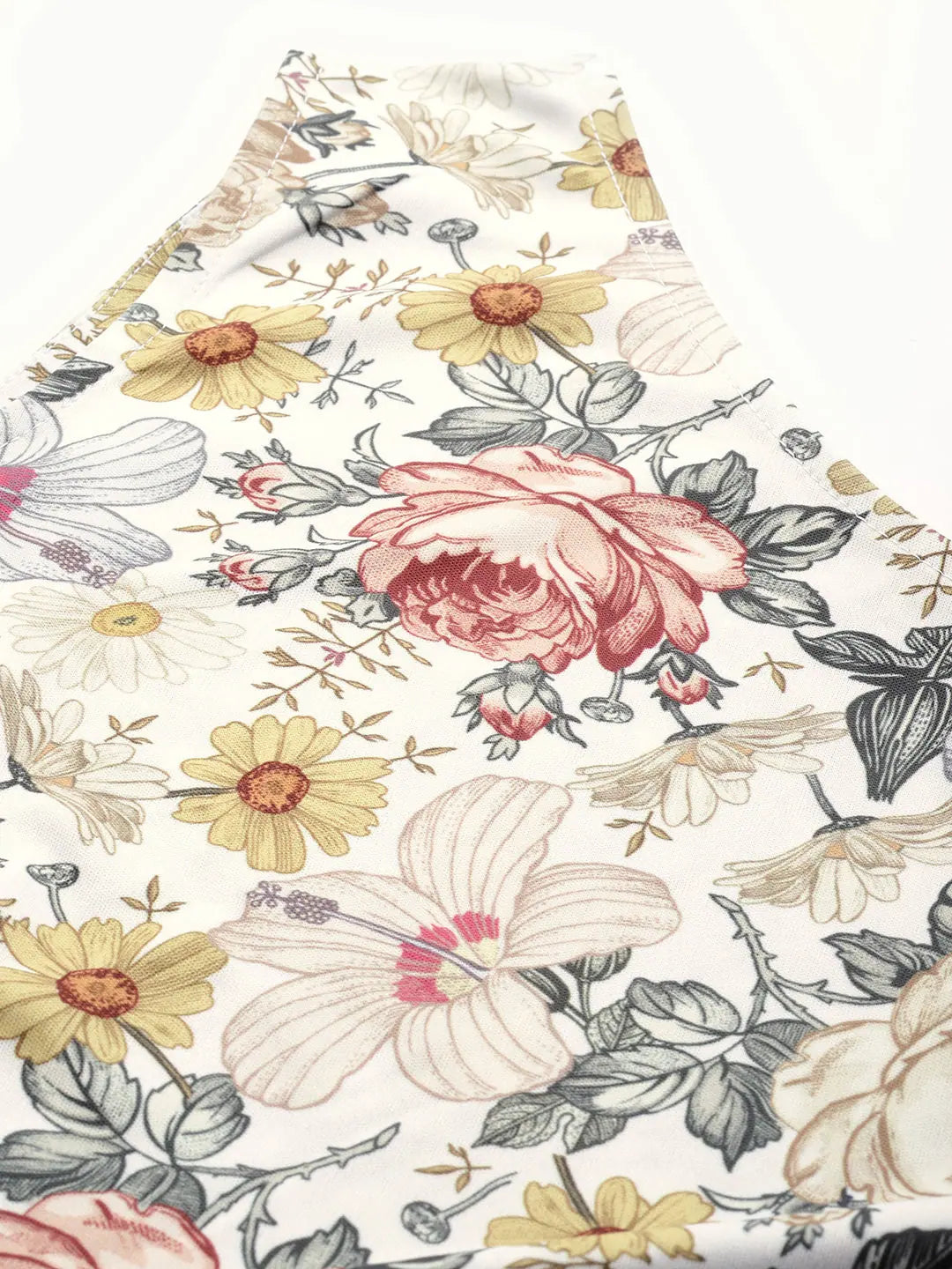 Off White Floral Crop Top | Women's Shoulder Top Online