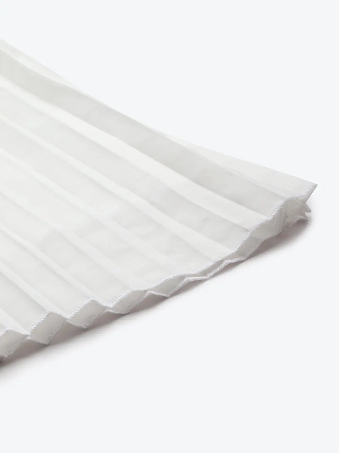 Beige & White Colour Block Pleated Lehenga for Women