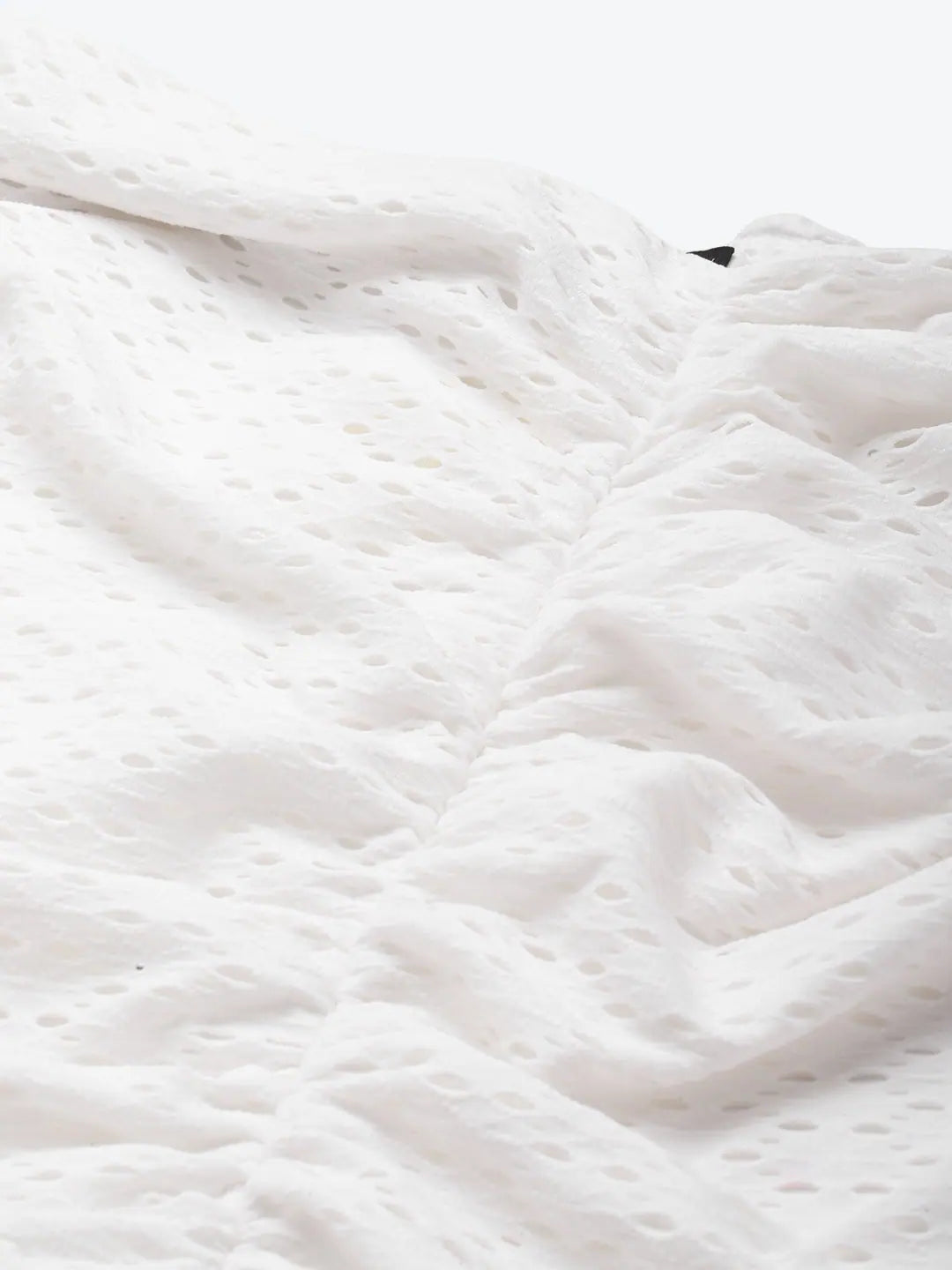 White Schiffli Ruched Skirt - Women's Western Wear Clothing