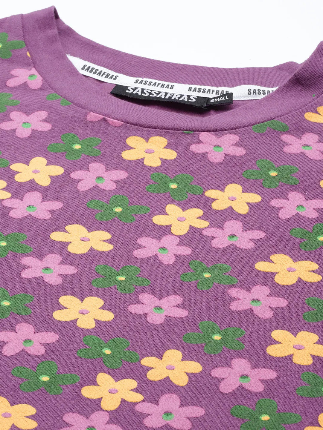 Purple Floral T-Shirt Dress | Printed Lehenga for Women