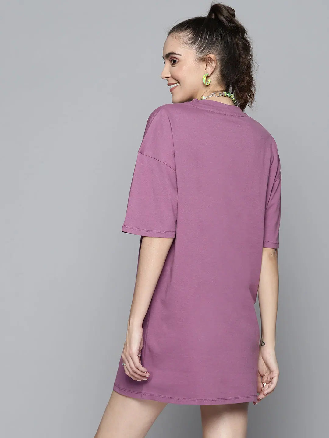 Purple Graphic T-Shirt Dress | Women's Casual Comfort Fit