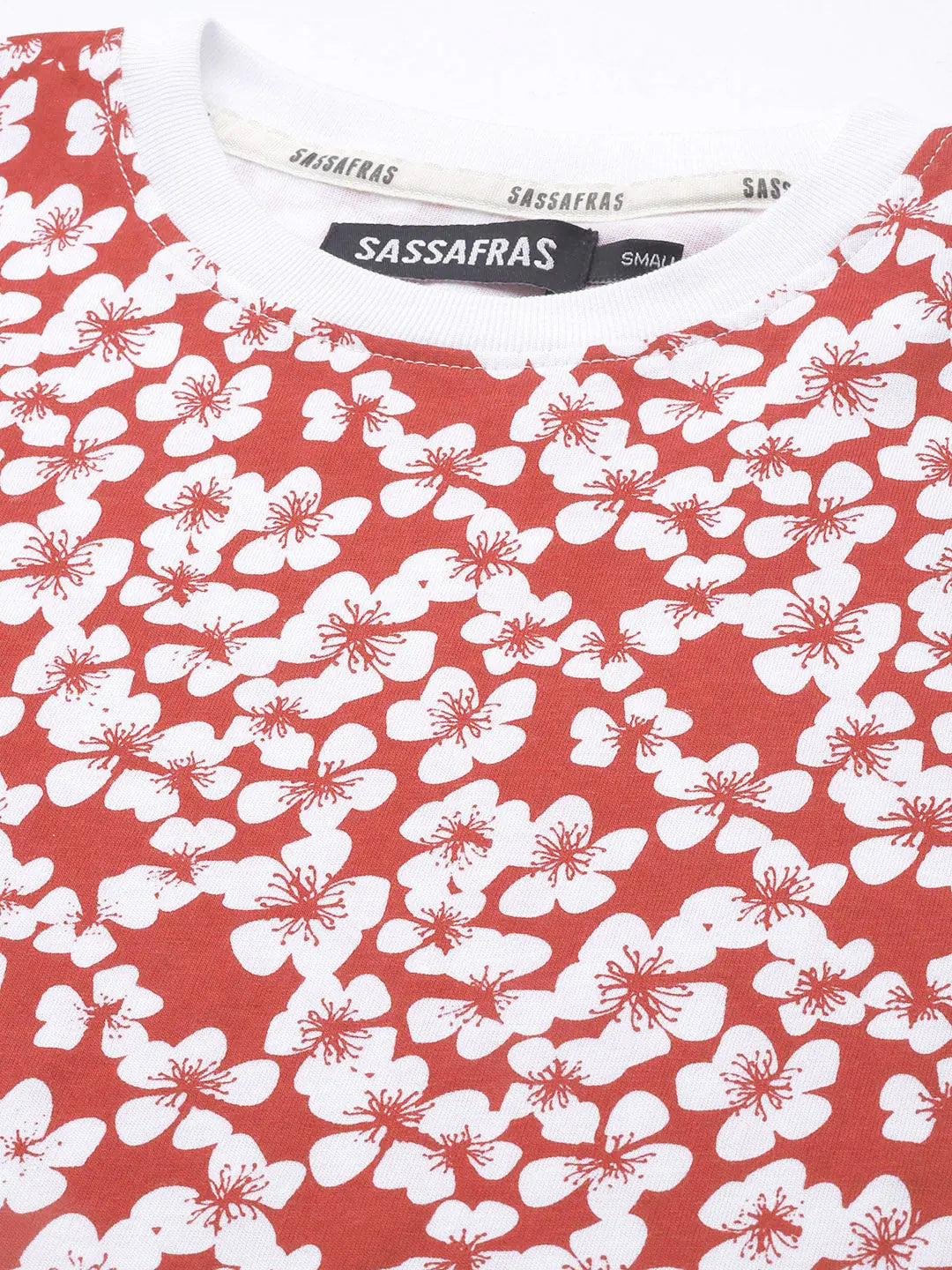 White Floral T-Shirt Dress - Casual Women's Ethnic Fashion