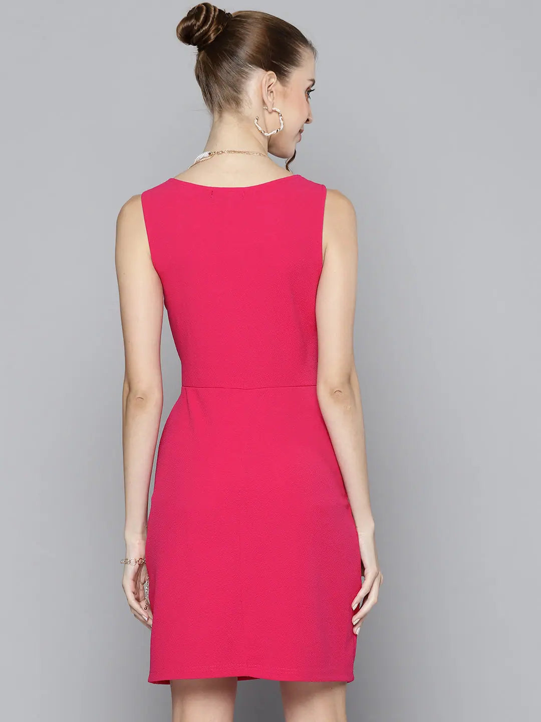 Fuchsia Ring Bodycon Dress | Women's Party Polyester Dress