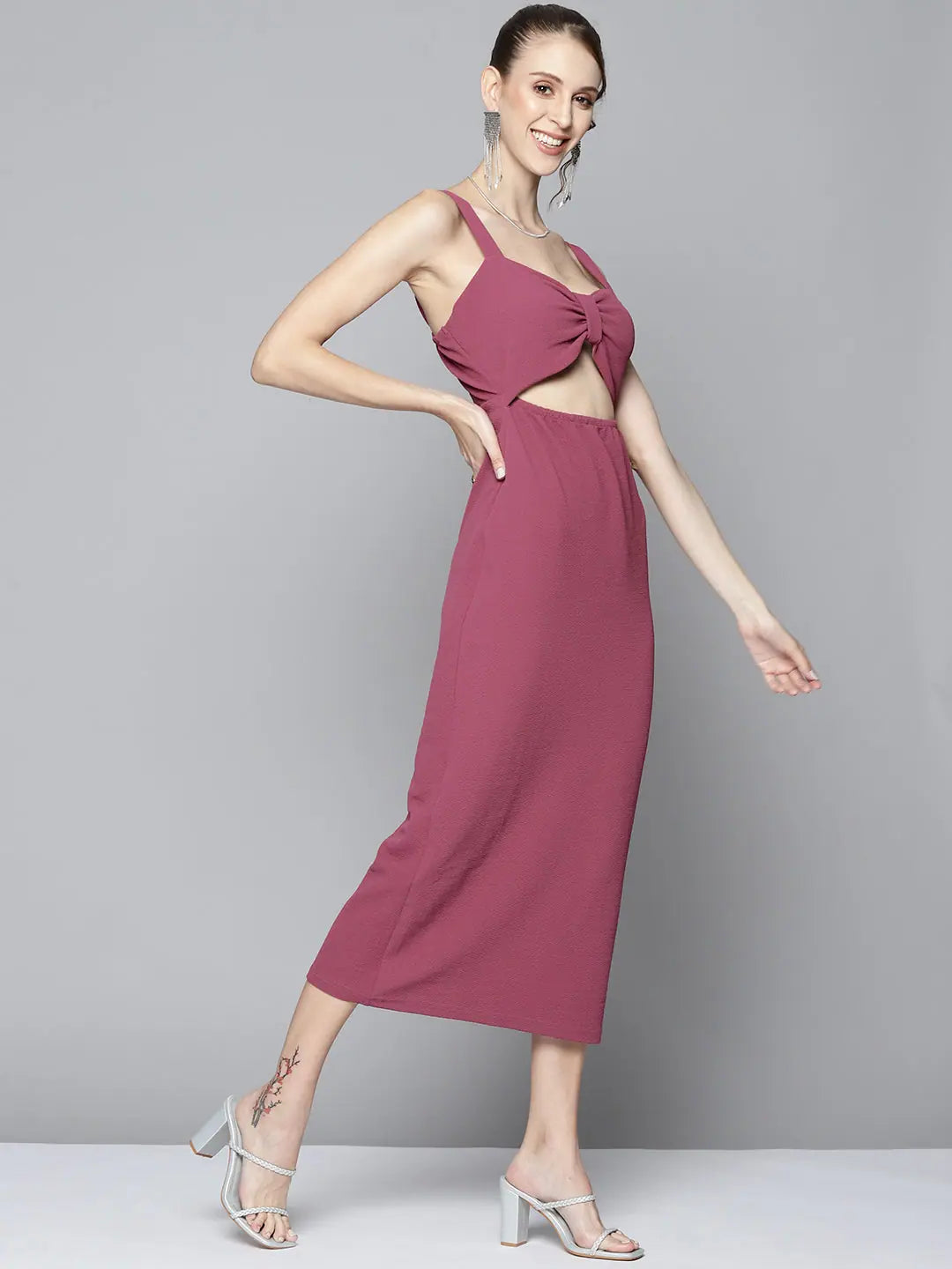 Mauve Cut Out Bodycon Dress | Women's Wedding Lehenga Option