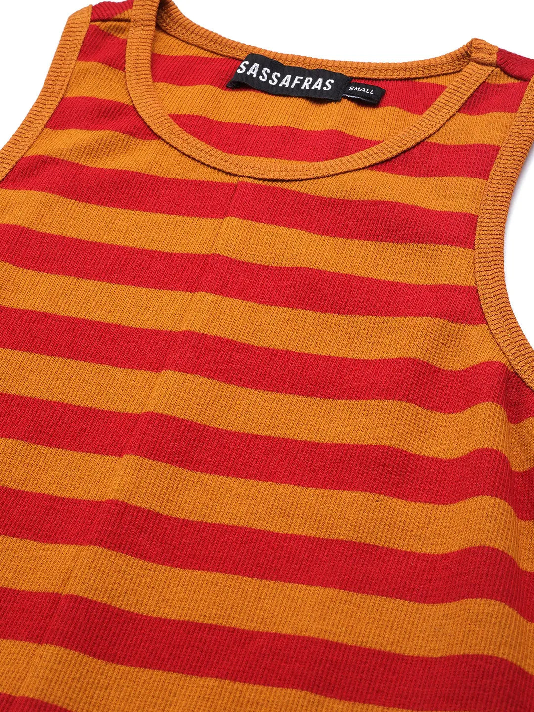 Rust & Red Rib Bodycon Dress | Women's Ethnic Lehenga Style