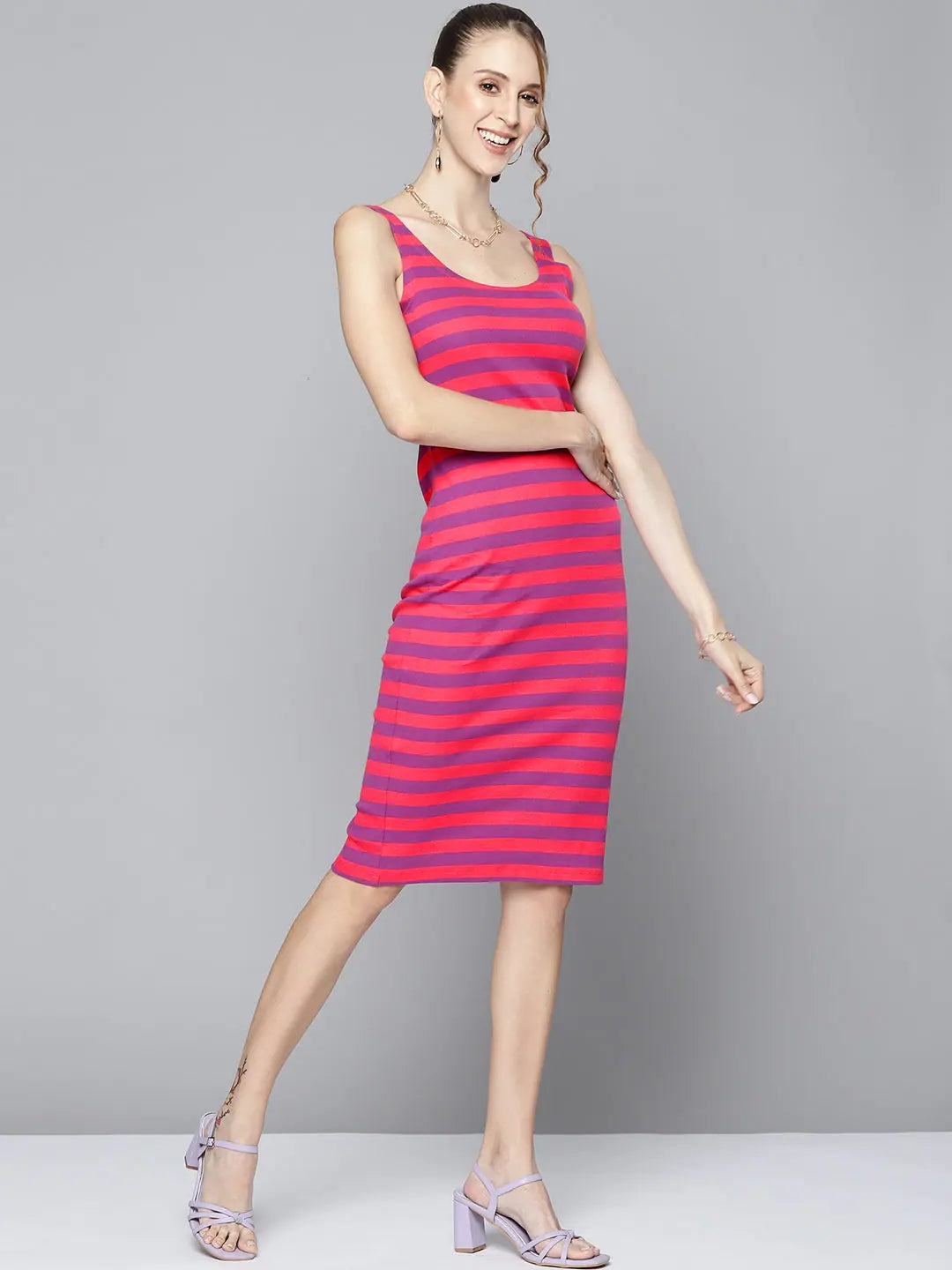 Fuchsia Bodycon Dress - Party Wear Lehenga Style Inspiration