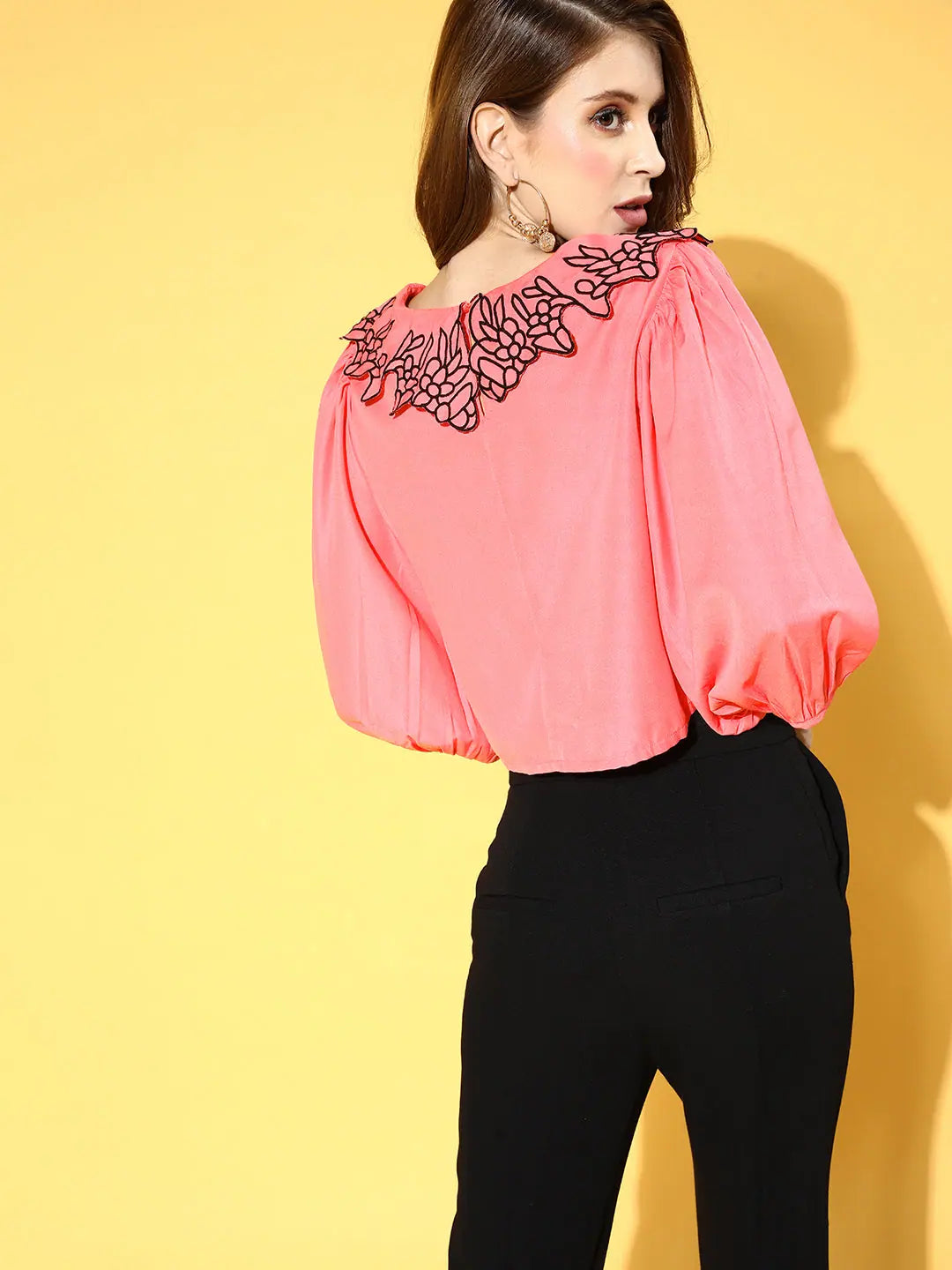 Pink Embroidered Crop Top - Women's Designer Lehenga Inspired ...