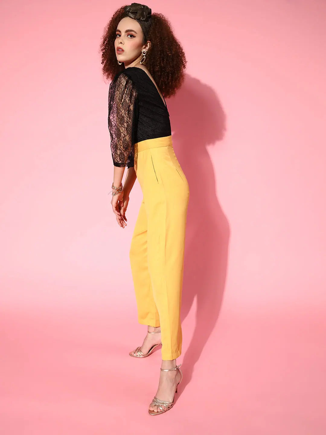 Mustard Jumpsuit with Lace Detail | Women's Jumpsuit Online