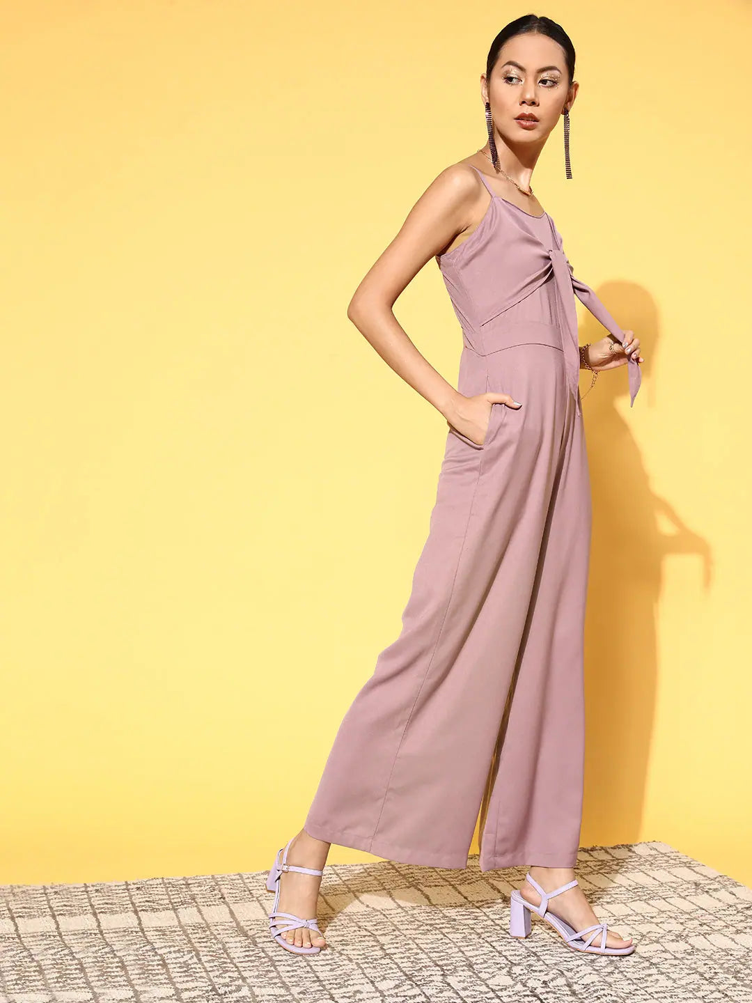 Women's Lavender Solid Jumpsuit | Festive Jumpsuit