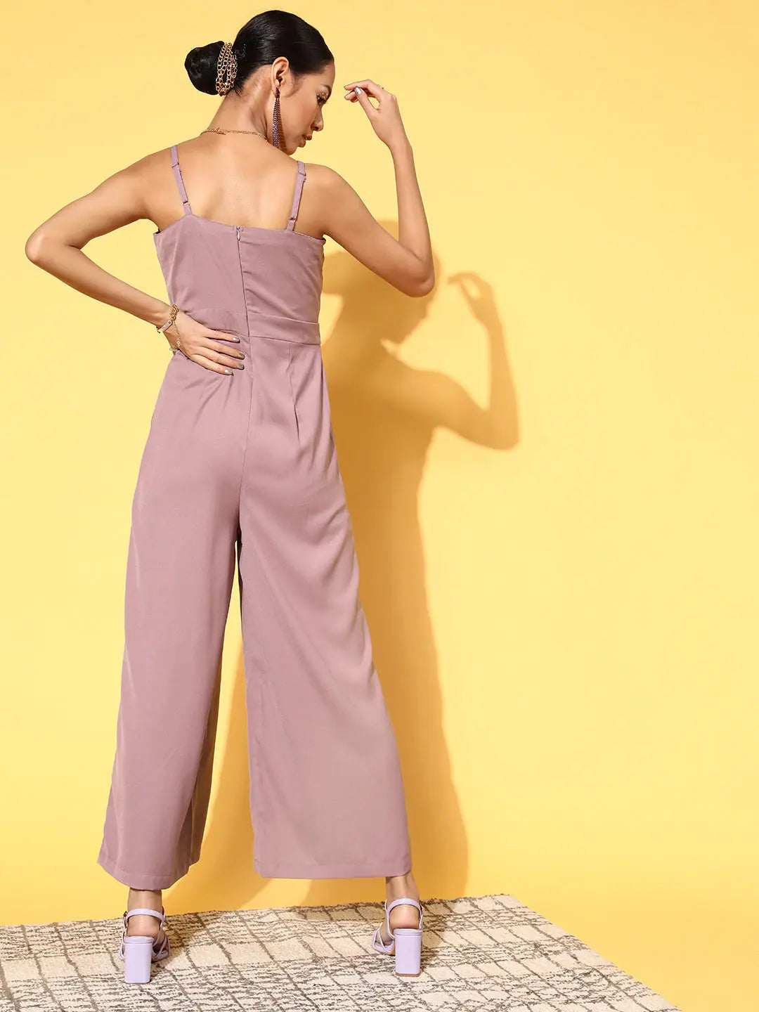 Women's Lavender Solid Jumpsuit | Festive Jumpsuit
